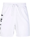 Amiri Mens White Logo-print Relaxed Swim Shorts L