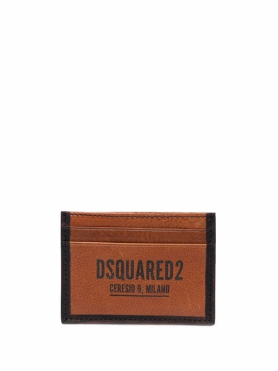 Dsquared2 Credit Card Holder In Leather With Logo
