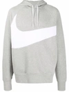 Nike Big Swoosh Print Hoodie In Grau