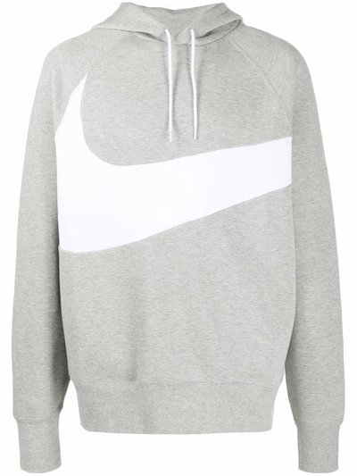 Nike Big Swoosh Print Hoodie In Grau