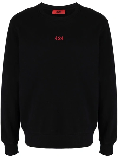 424 Logo-embroidered Cotton Sweatshirt In Black