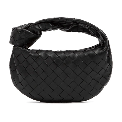 Bottega Veneta The Mini Jodie Intrecciato Leather Hobo Bag In Black