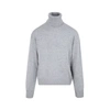 Off-white Basic Knit Turtleneck Sweater In Grey