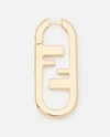 Fendi Monogram-plaque Push-lock Earring In Gold