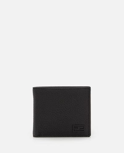Fendi Roman Leather Bifold Wallet In Black