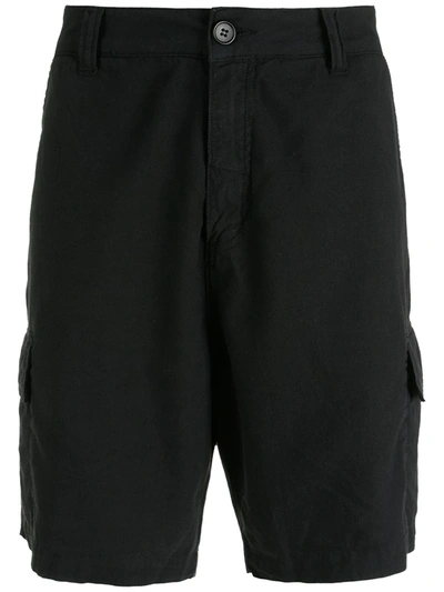 Osklen Linen Cargo Shorts In Schwarz