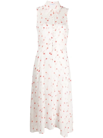 Equipment Bernadene Printed Silk-georgette Midi Dress In Nature White Multi