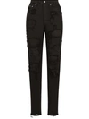 Dolce & Gabbana Brown Boyfriend Mid Waist Cotton Denim Jeans In Schwarz