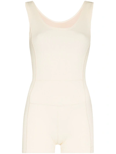 Abysse Kelea Sleeveless Performance Playsuit In Neutrals