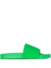 Bottega Veneta The Slider Intrecciato-debossed Rubber Slides In Grass