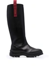 DOUCAL'S KNEE-HIGH RECYCLED LEATHER BOOTS