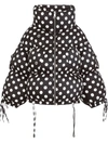Dolce & Gabbana Polka Dot Oversized Padded Bomber Jacket In Schwarz