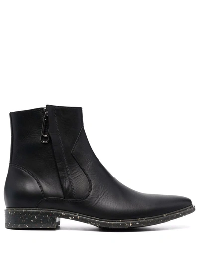 Off-white Paperclip Panelled Ankle Boots In Schwarz