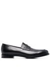 FRATELLI ROSSETTI ALMOND-TOE LEATHER LOAFERS