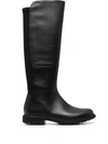 CAMPER KNEE-LENGTH PANELLED LEATHER BOOTS