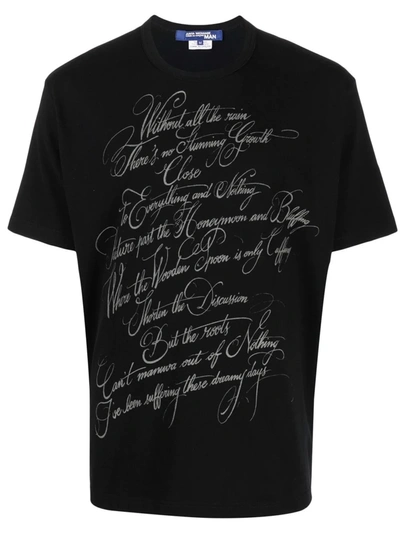 Junya Watanabe Slogan-print Cotton T-shirt In Black
