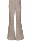 Stella Mccartney Houndstooth-pattern Flared Trousers In Nude