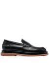 BUTTERO LEATHER PENNY LOAFERS