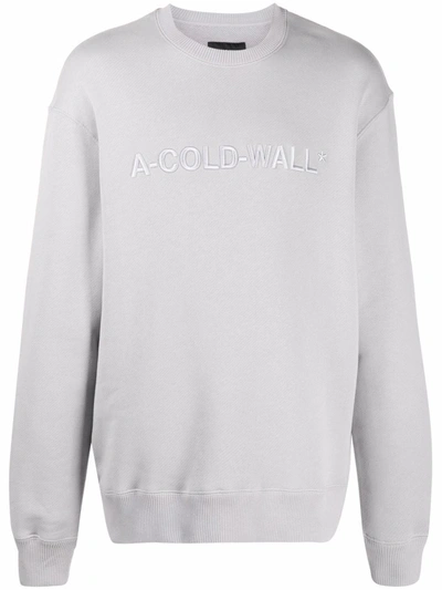 A-cold-wall* Logo Sweatshirt Grey Cotton Sweatshirt With Embroidered Logo