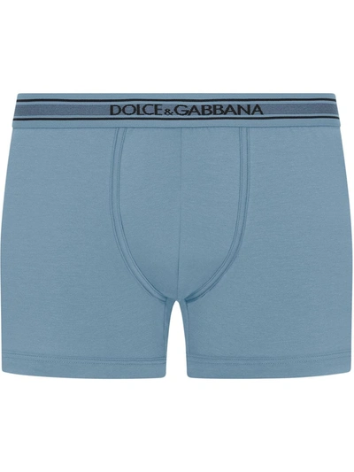 Dolce & Gabbana Logo-waistband Boxers In Blue