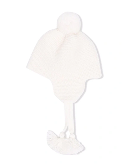 Il Gufo Babies' Wool Pom-pom Hat In White