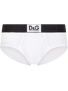 Dolce & Gabbana Logo-waistband Stretch Briefs In White