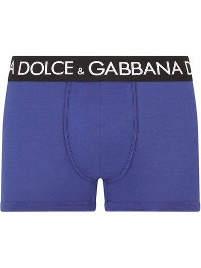 Dolce & Gabbana Logo-waistband Stretch Briefs In Purple