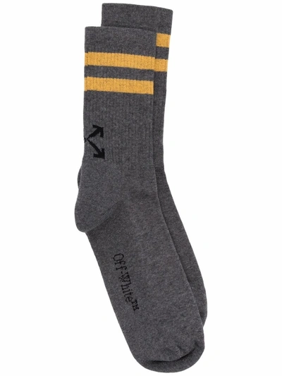 Off-white Arrows-motif Socks In Grey