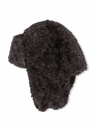 Moncler Kids' Logo-patch Fleece Hat In Grey