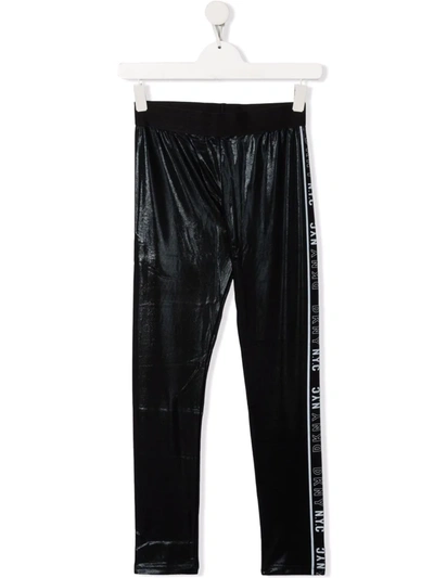 Dkny Teen Logo-tape Detail Leggings In Black