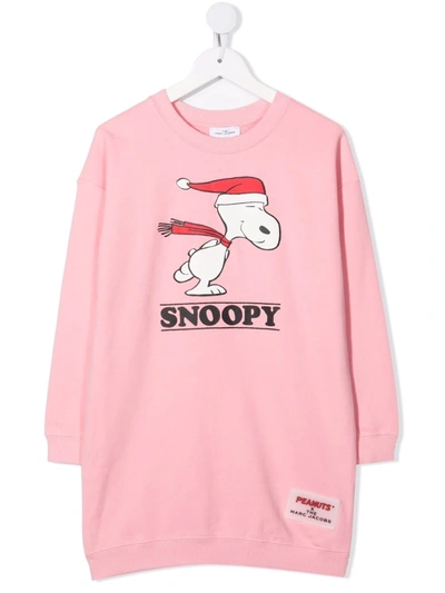 Marc Jacobs Teen Peanuts-print Sweater Dress In Pink