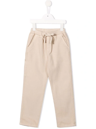 Zhoe & Tobiah Kids' Drawstring-waist Trousers In Neutrals