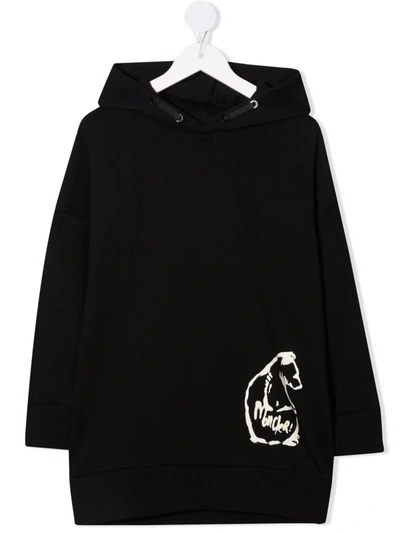 Moncler Kids' Logo-print Cotton Hoodie In Black