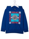 VERSACE MEDUSA LOGO PRINT HOODIE