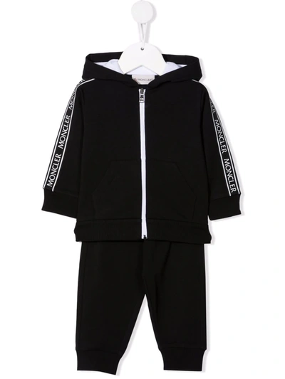 Moncler Babies' Logo-tape Detail Tracksuit In Black