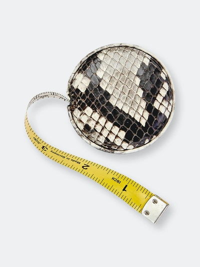 Graphic Image The Hayden Desk Python-print Leather Tape Measure In White