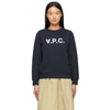 Apc Elisa Vpc Logo Sweatshirt In Inverted Print In Iak Navy