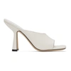 BY FAR WHITE ZAYA HEELED SANDALS