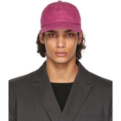 Jacquemus Logo-embroidered Cap In Pink