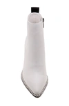 Bcbgeneration Beya Pointed Toe Bootie In Bright White Leather