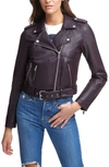 Levi's ® Faux Leather Fashion Belted Moto Jacket In Deep Purple