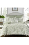 Laura Ashley Natalie 5-piece Green Cotton King Bonus Duvet Set In Sage