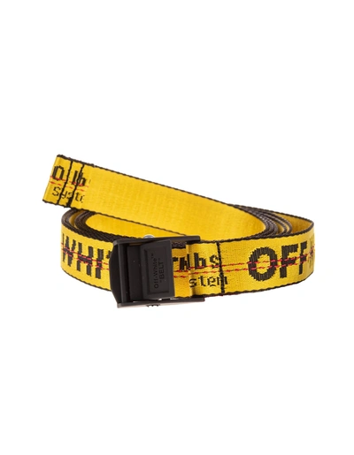 Off-white Classic Industr Belts In Yellow Synthetic Fibers