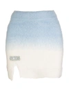 Gcds White And Blue Gradient Mini Skirt With Logo In Baby Blue