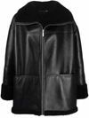 TOTÊME SHEARLING-TRIM LEATHER JACKET