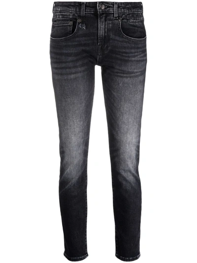 R13 Low-rise Cropped Jeans In Black