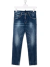 Dsquared2 Stonewashed Straight-leg Jeans In Blue