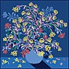 Jessie Zhao New York Silk Scarf Of Night Flowers In Silk