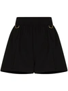 Givenchy D-ring Embellished Flared-leg Wool Shorts In Black