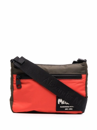 Alexander Mcqueen Logo-patch Shoulder Bag In Red